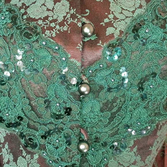 American Vintage :: 80s Glam Nah Nah Women Evening Jacket Skirt Set Size 10P - Picture 3 of 11